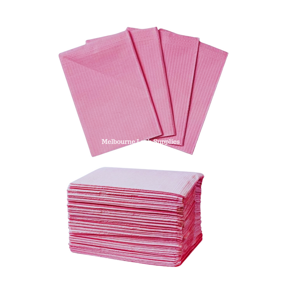 Pink Disposable Dental Bibs