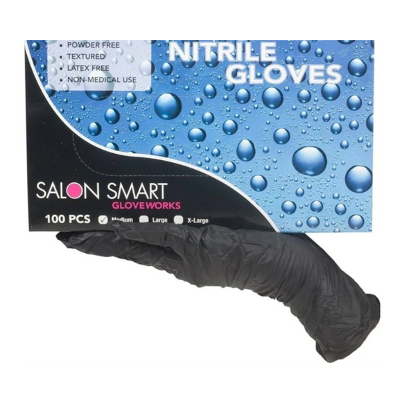 Gloves Nitrile Black Salon Smart Size LARGE CLEARANCE