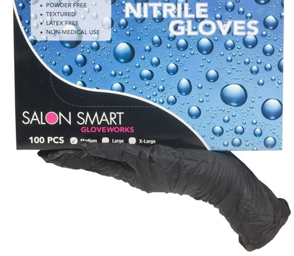 Gloves Nitrile Black -Salon Smart size LARGE CLEARANCE